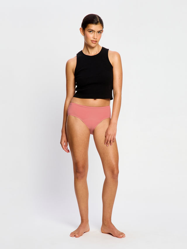 Basic Mid-Rise Brief Moderate Bedrose Pink