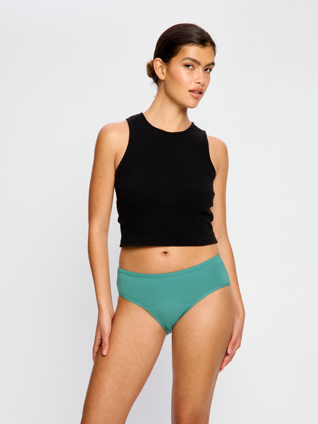 Basic Mid-Rise Brief Moderate Teal Green