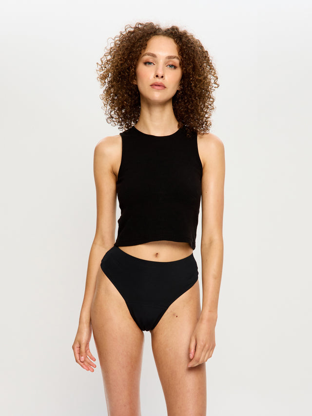 Modicomfort Seamless Hi Waist Cheeky Moderate Black