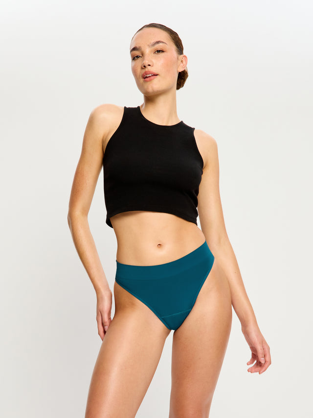 Modicomfort Seamless Hi Waist Cheeky Moderate Teale Blue