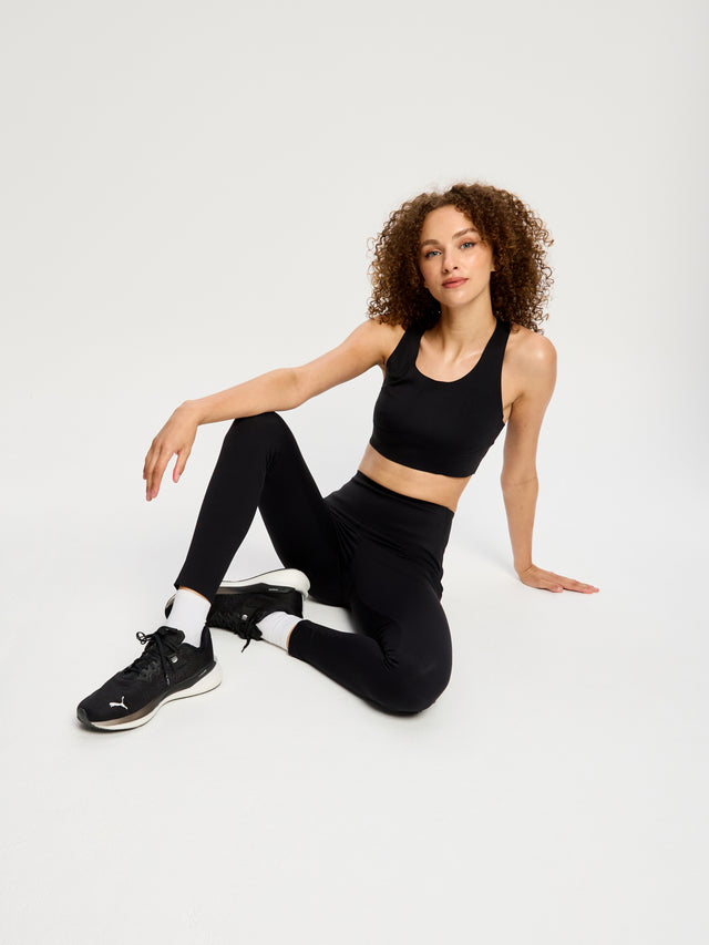 Full Length Bonded Panel Leggings Black