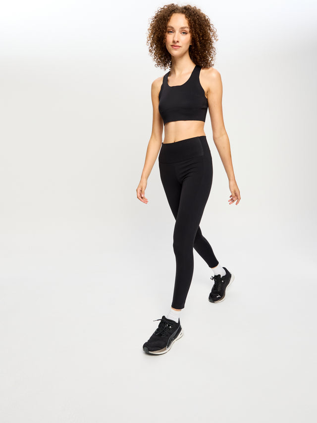 Full Length Bonded Panel Leggings Black