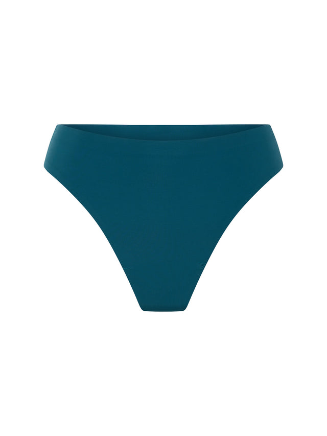 Seamfree Hi Waist Thong Light Teale Blue