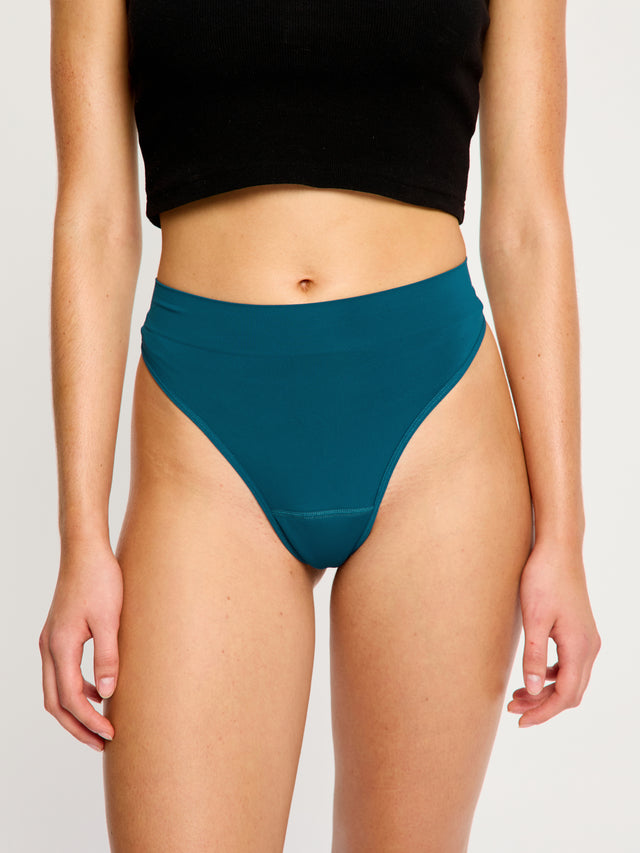 Modicomfort Seamless Hi Waist Thong Light Teale Blue