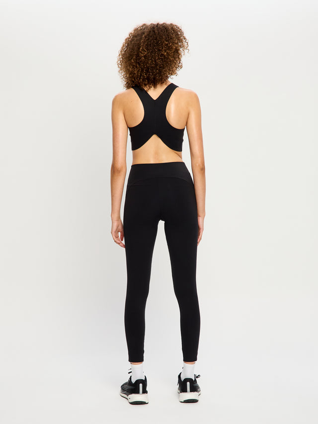 Sculpted Y Back Crop Black