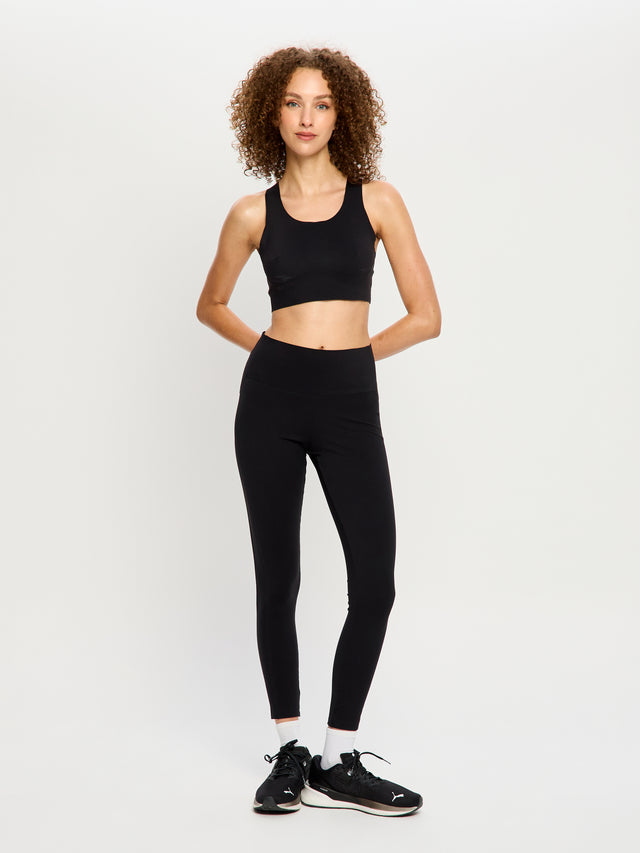 Sculpted Y Back Crop Black