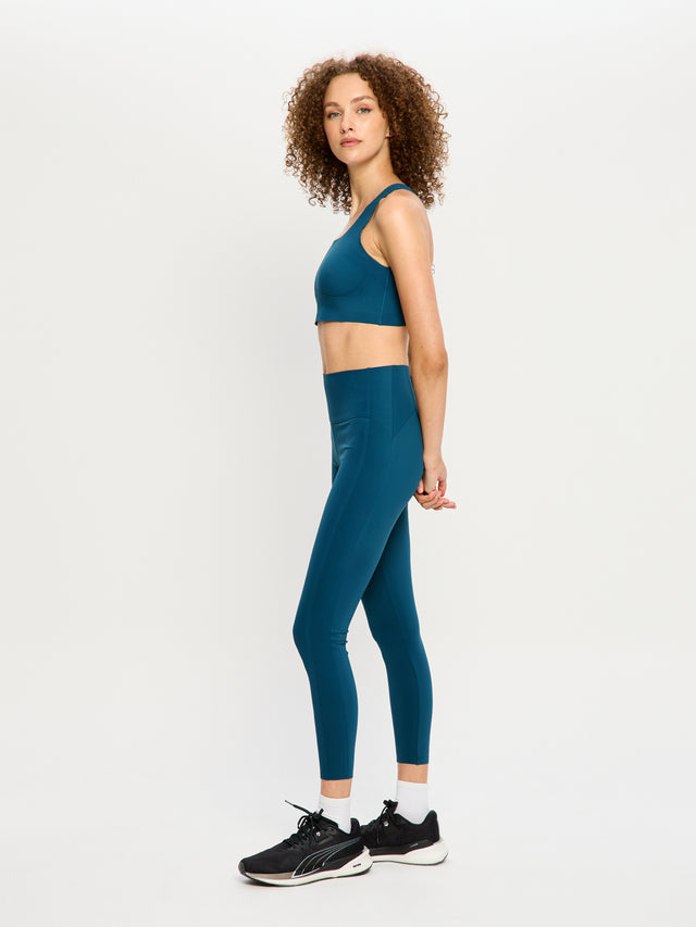 Sculpted Y Back Crop Teale Blue