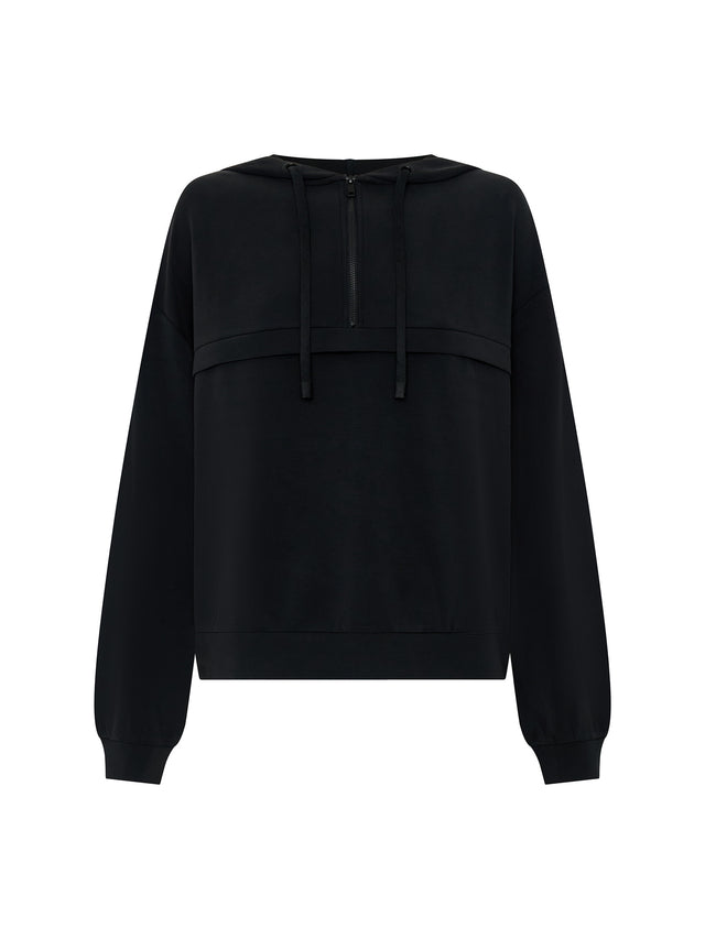 Half-Zip Hoodie Black