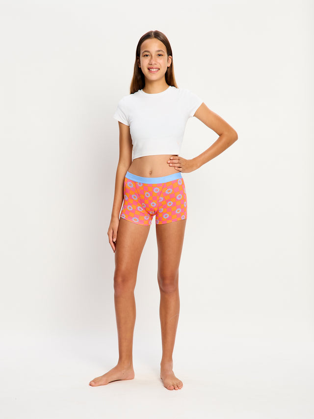 SmileyWorld® | Modibodi Teen Hipster Boyshort Moderate Flower Checkerboard