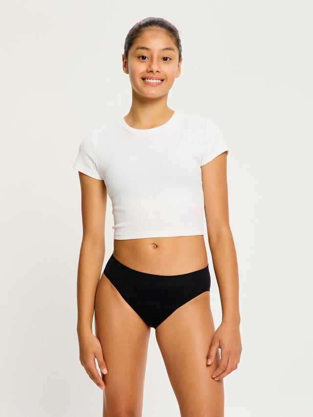 Teen Soft Stretch Seamless Hipster Bikini 3 Pack Moderate Black