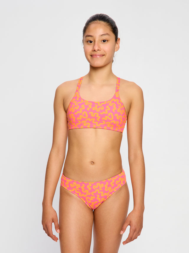 Teen Swimwear Cross Back Crop Top & Bikini Brief Set