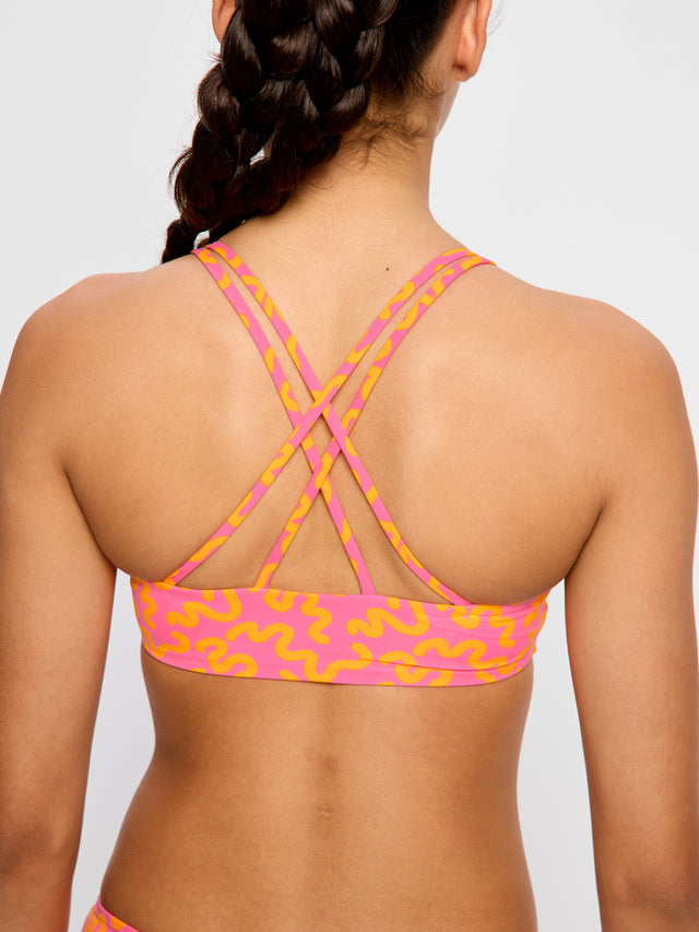 Teen Swimwear Cross Back Crop Top & Bikini Brief Set