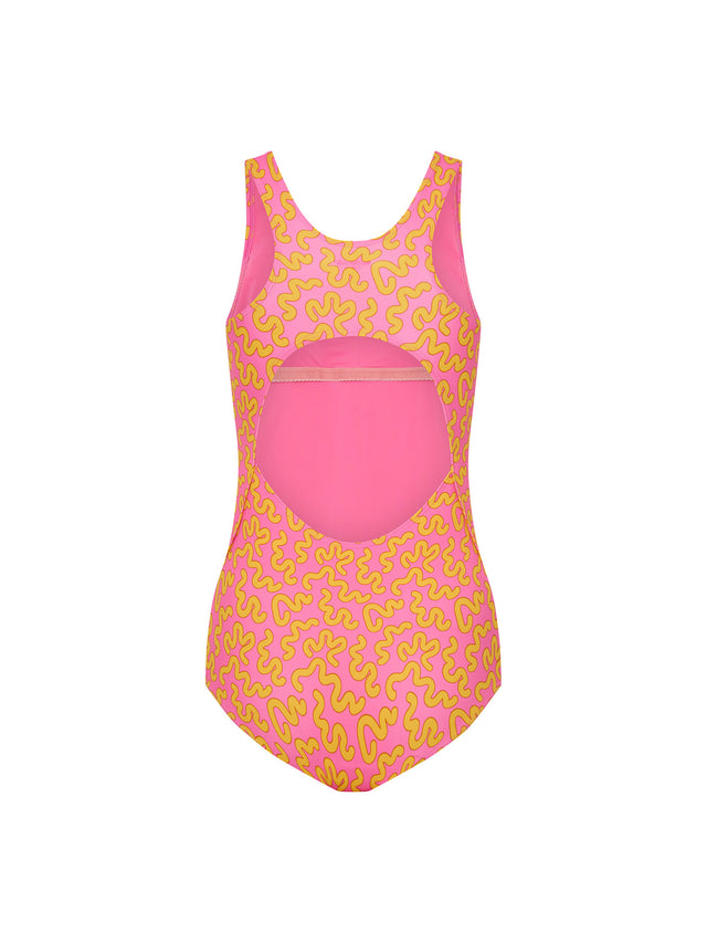 Teen Swimwear Racerback One Piece Light Wavy Pink