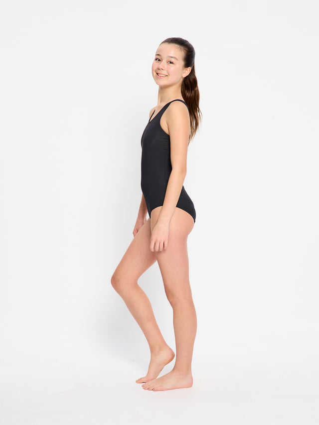 Teen Swimwear Racerback One Piece Super Black