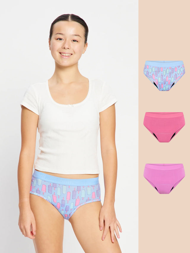 Teen Hipster Boyleg 3 Pack Moderate Sweet Sorbet Multi