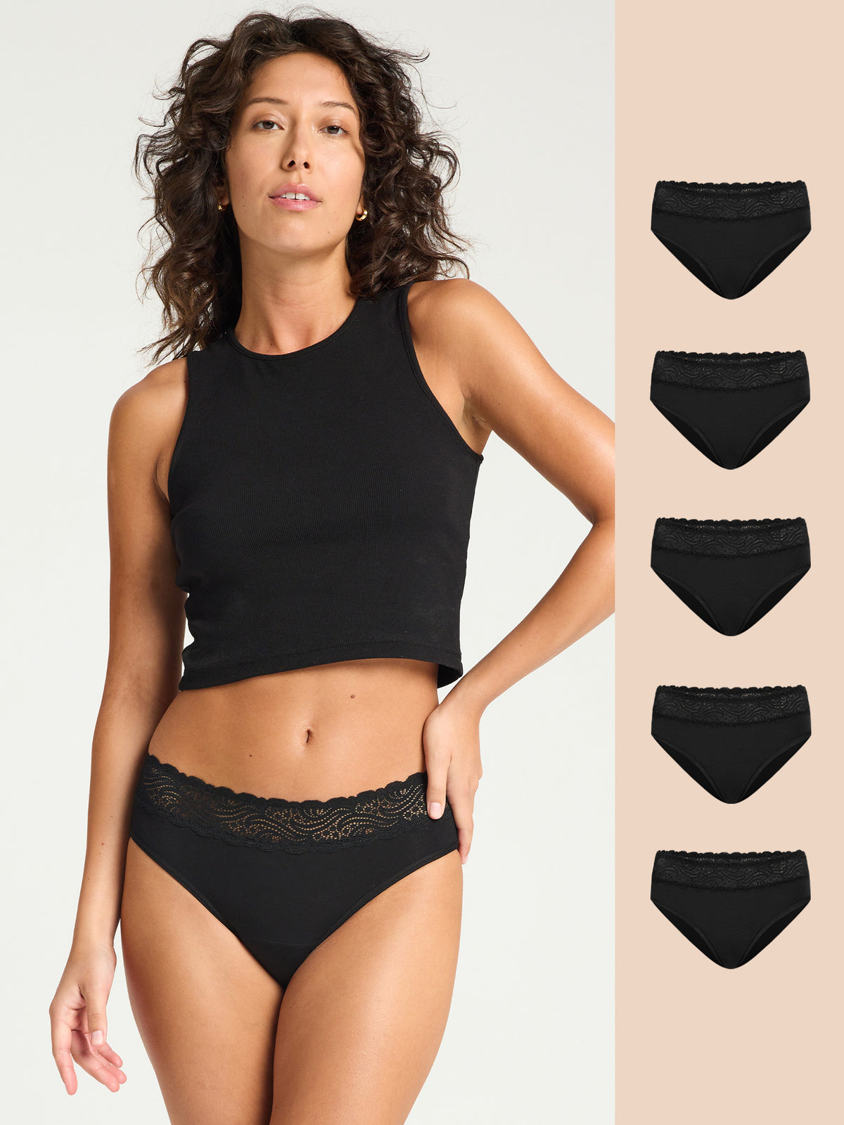 Sensual Hi Waist Bikini Absorbency 5 Pack