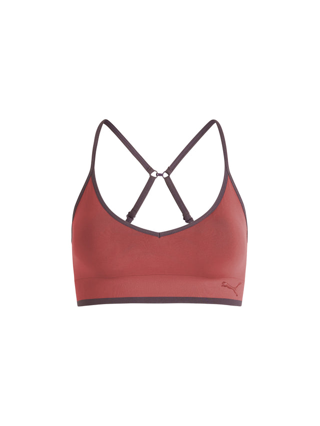 Puma X Modibodi Seamless V Neck Bralette Plum Purple