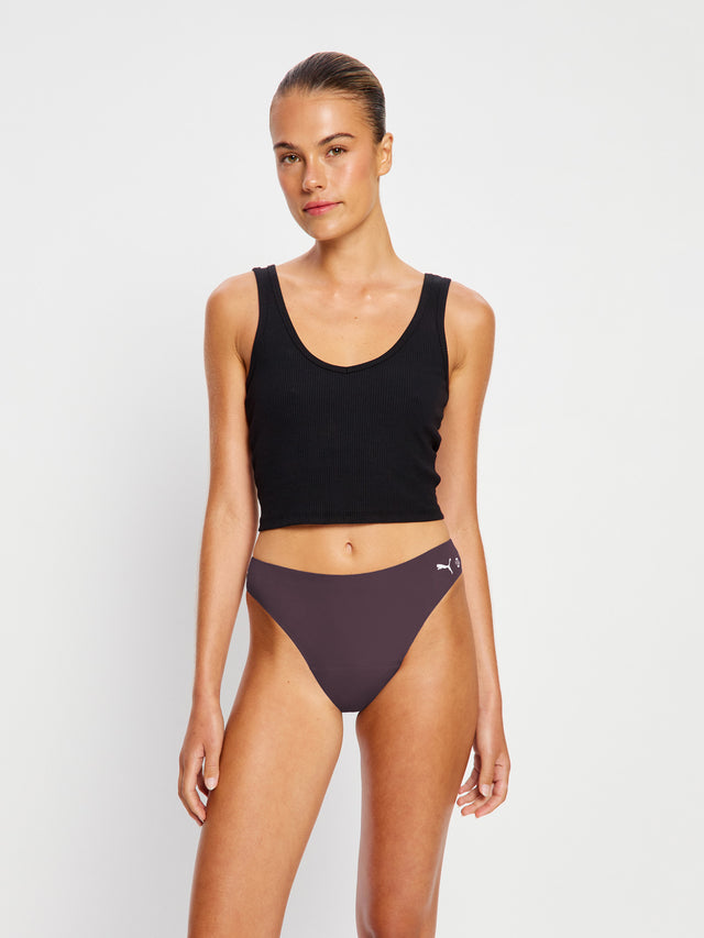 Puma X Modibodi Seamless Hi-Leg Cheeky Brief Light Rich Cocoa Brown
