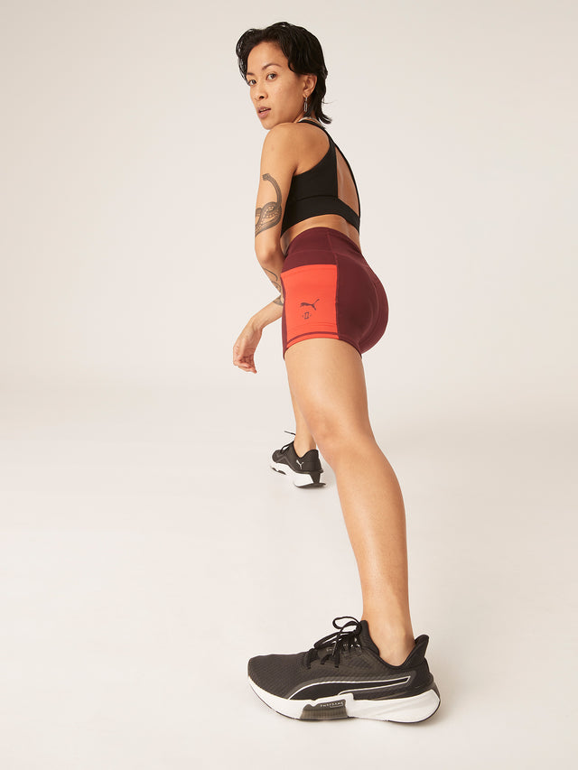 Puma X Modibodi Active Cycle Short Moderate Aubergine/Burnt red