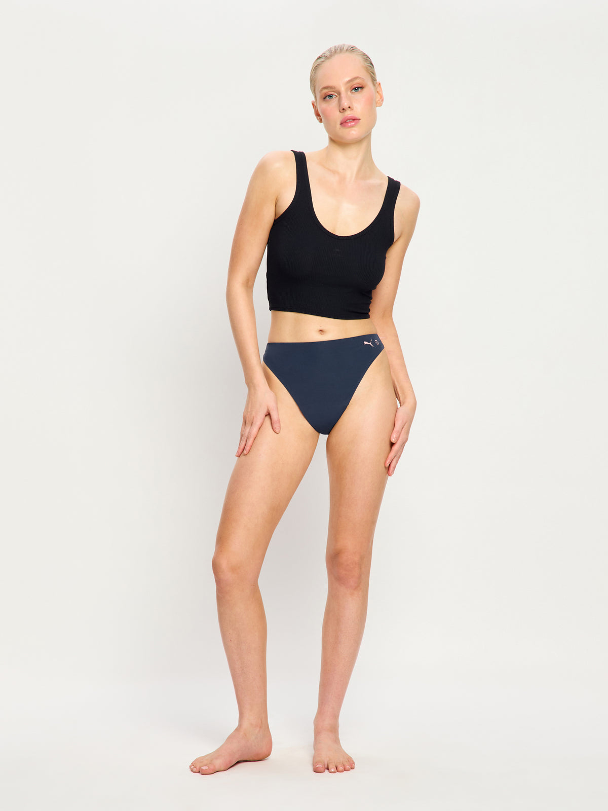 X Seamfree Active Hi Waist Thong Light Midnight