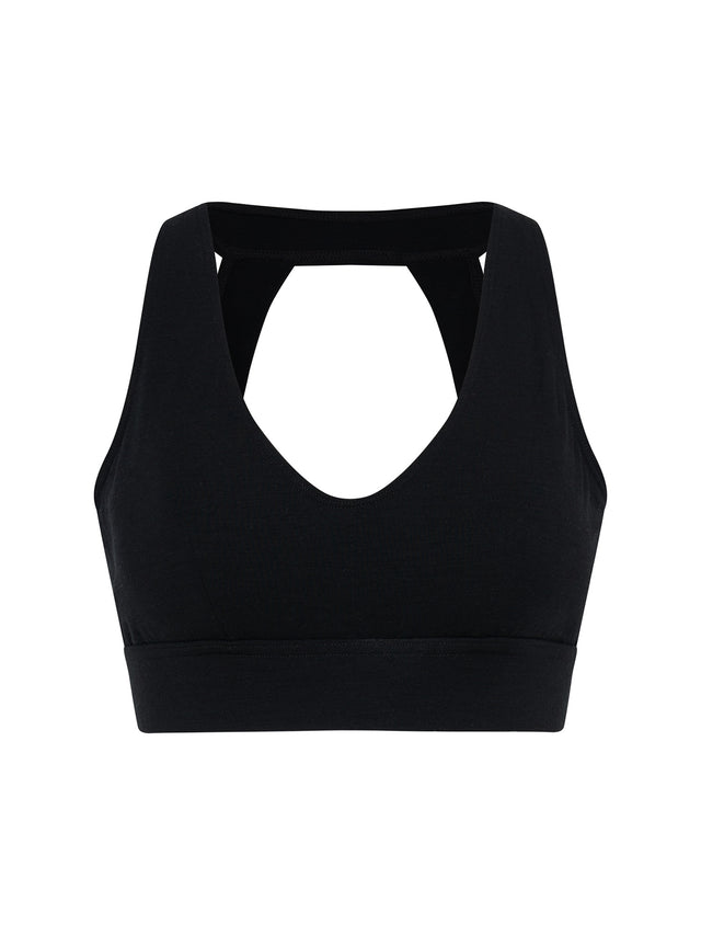 Merino Active Crop Black
