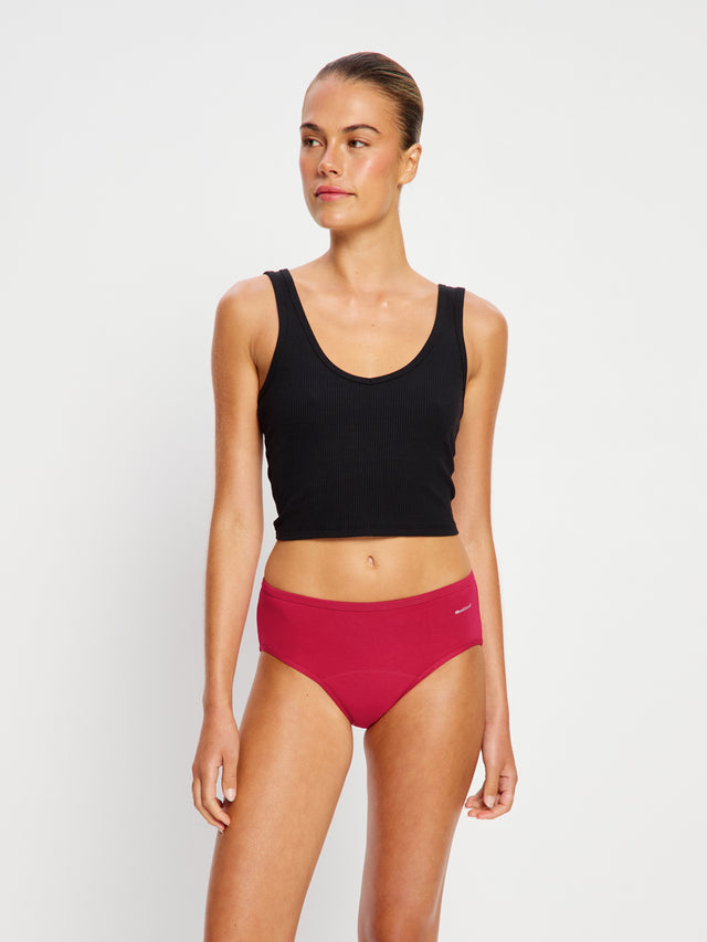 Basic Mid-Rise Brief Moderate Cerise Pink