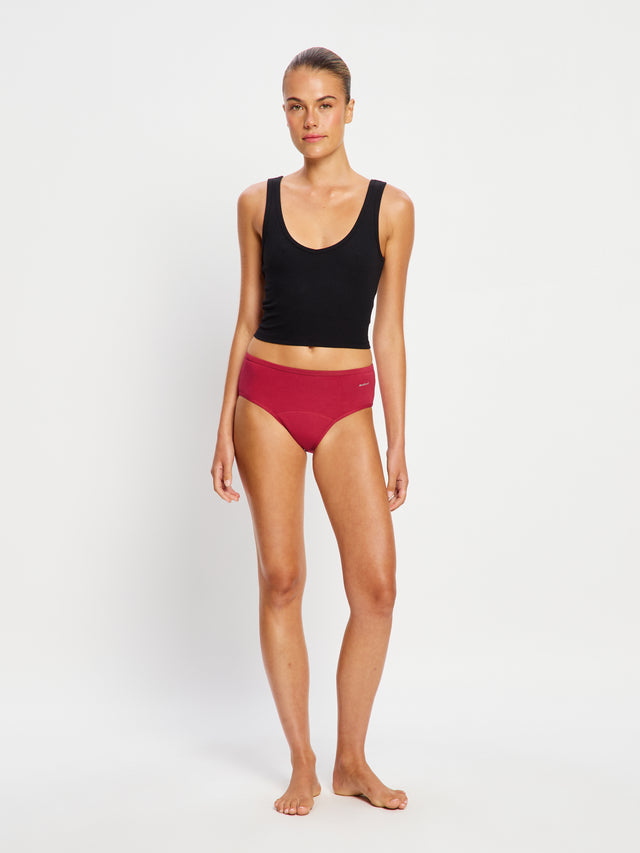 Basic Mid-Rise Brief Moderate Cerise Pink