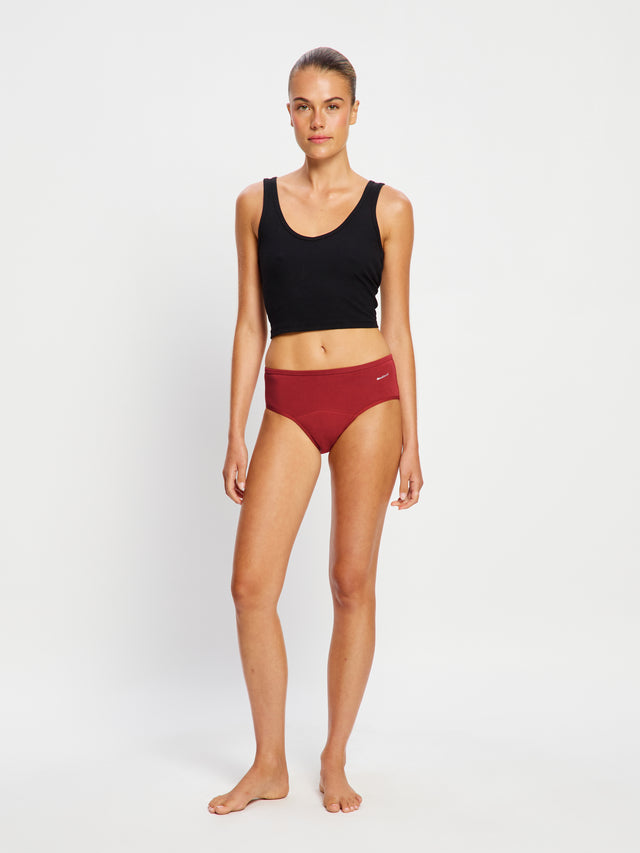 Basic Mid-Rise Brief 3 Pack Moderate Red Ochre/Cerise Pink/Fir Green