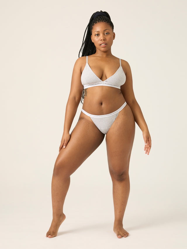 Basic Tanga Brief Moderate Grey Marle
