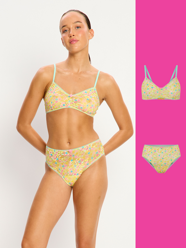 Buttercup Bralette & Hi Waist Brief Set
