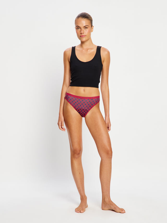 Classic Bikini Moderate Geo Tile Pink