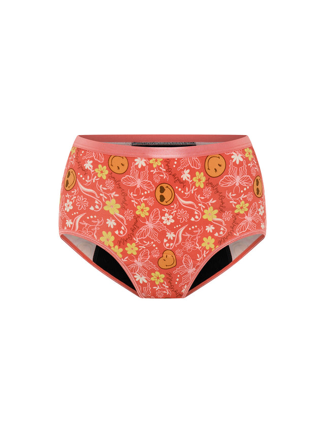 SmileyWorld® | Modibodi Classic Full Brief Super Boho Coral