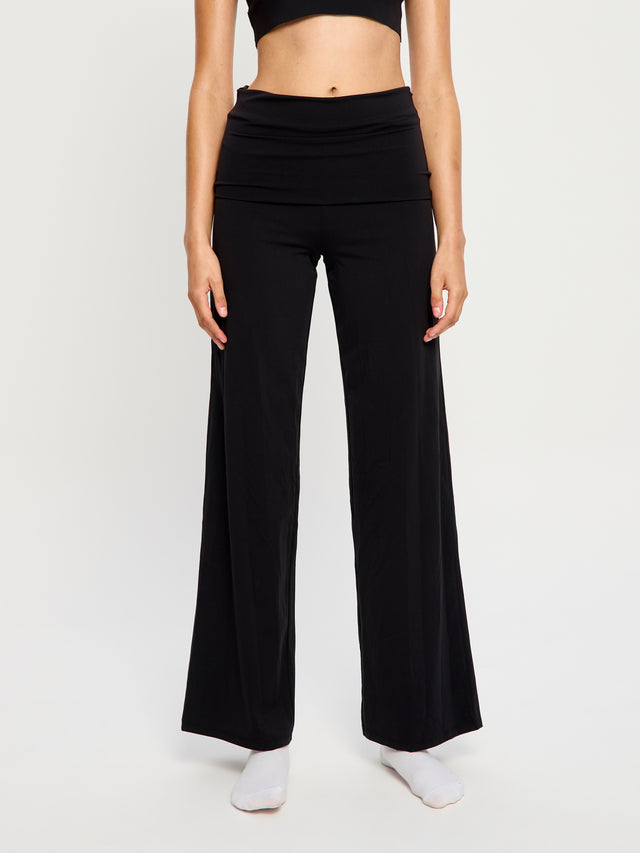 Wide Leg Lounge Pant Black