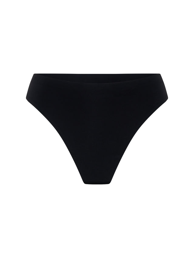 Seamfree Hi Waist Cheeky Teale Blue & Thong Black 2 Pack