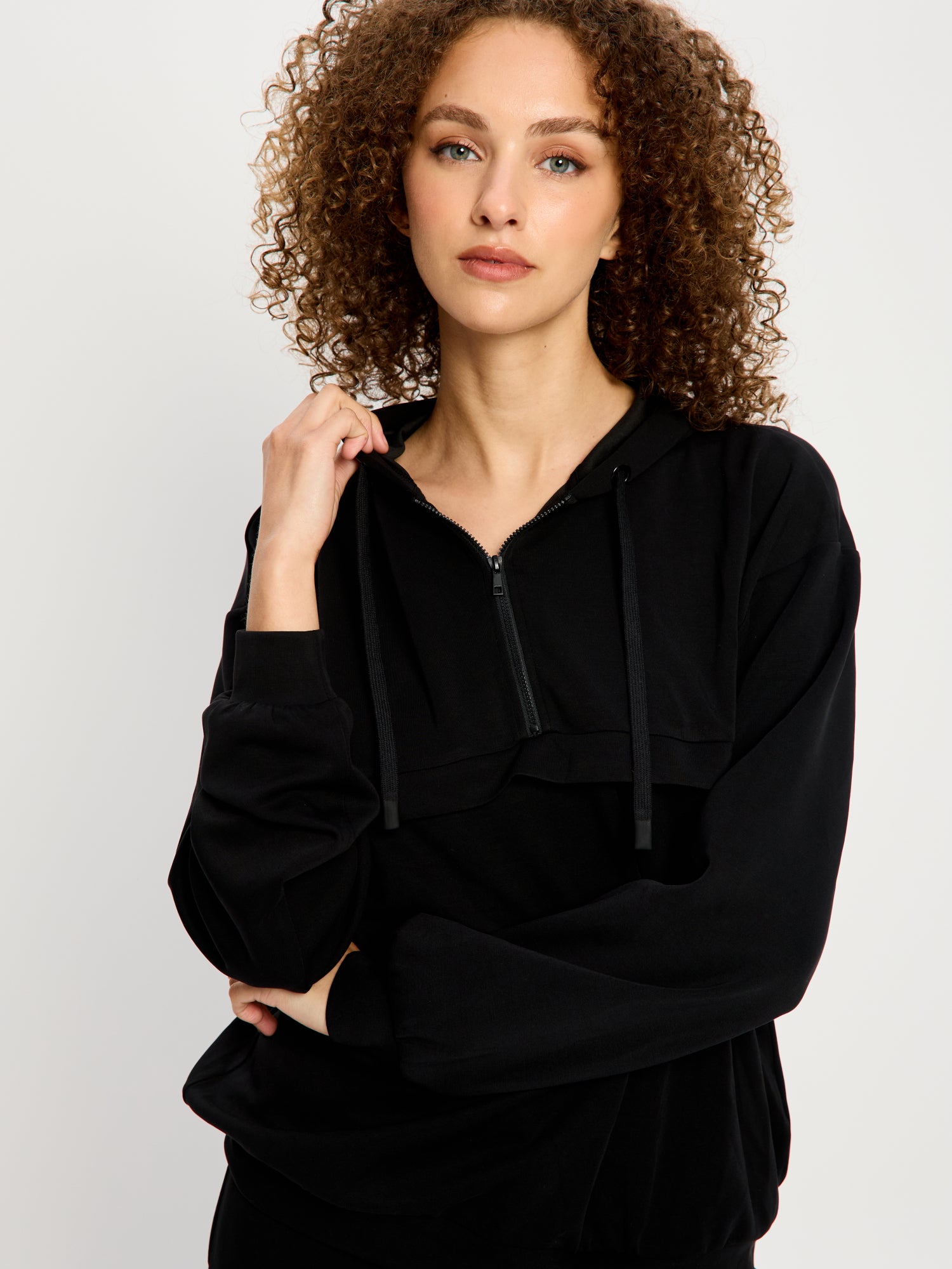 Half-Zip Hoodie in Black | Modibodi – Modibodi UK