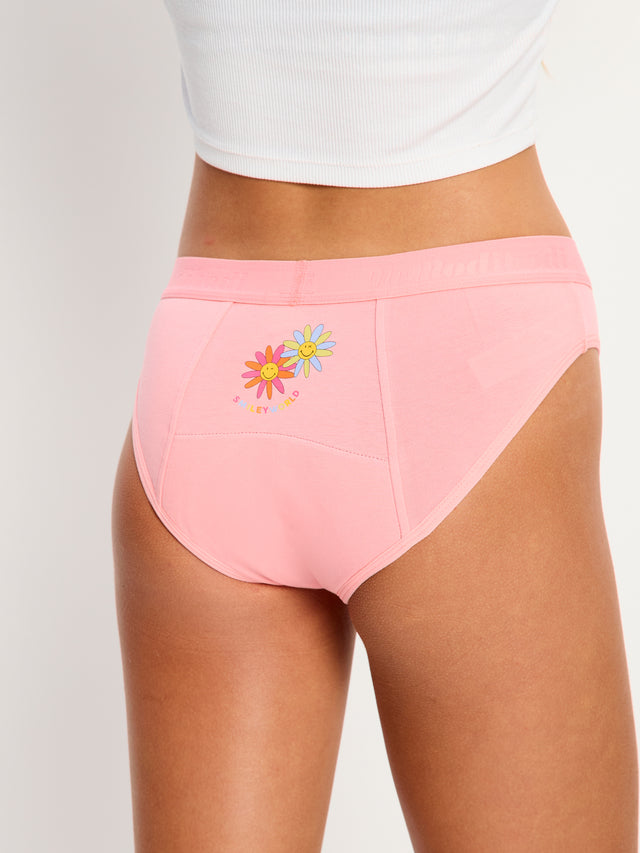 SmileyWorld® | Modibodi Teen Hipster Bikini Moderate Flower Power Pink