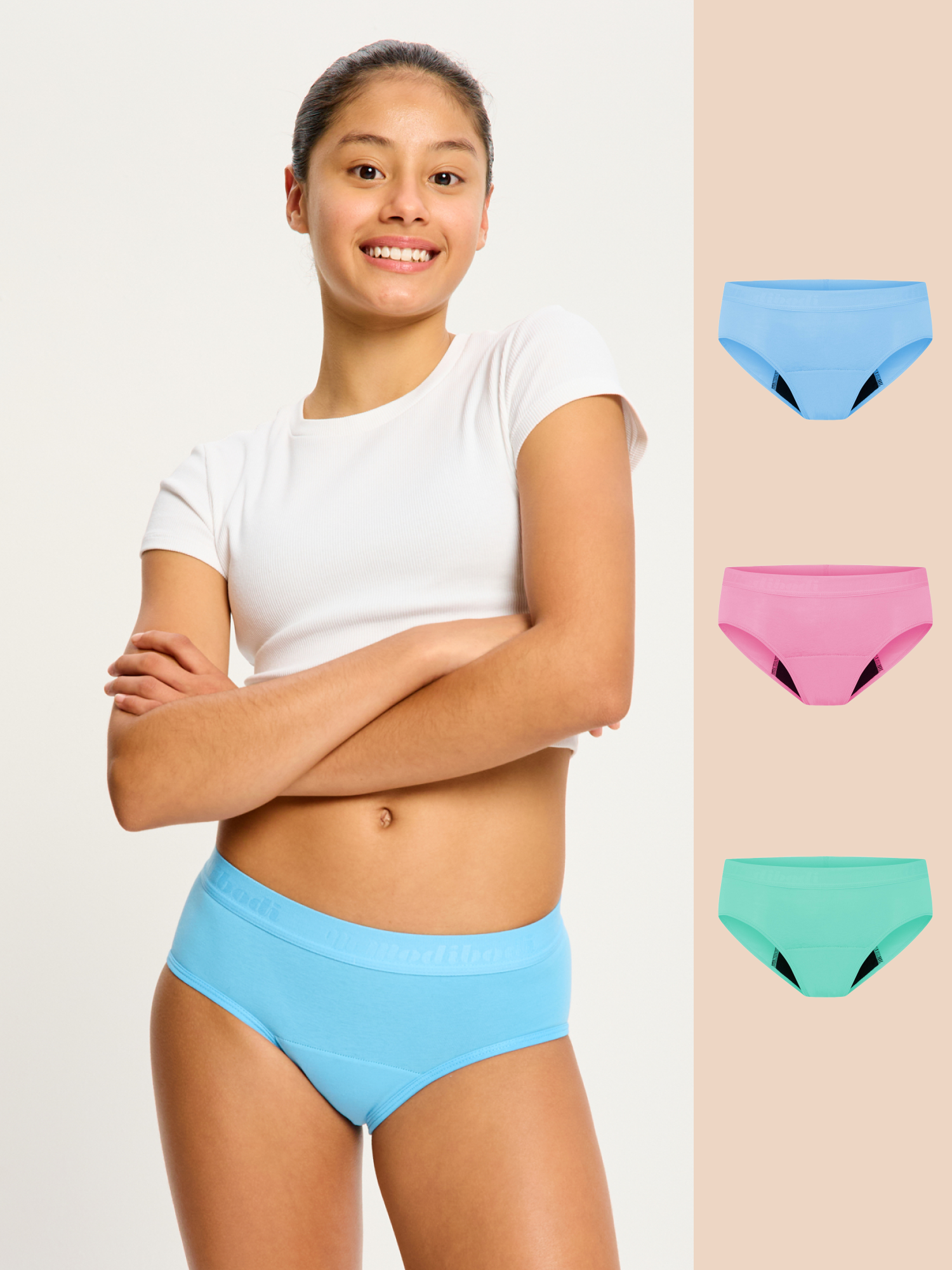 Hipster Boyleg 3 Pack Moderate Jellybean Pink Bubble Blue Melon