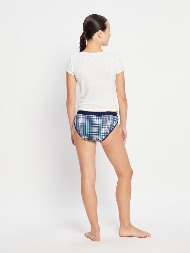 Teen Hipster Boyleg Moderate Midnight Purple Check