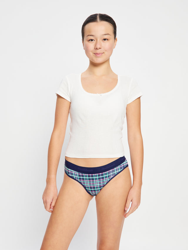 Teen Hipster Boyleg Moderate Midnight Purple Check