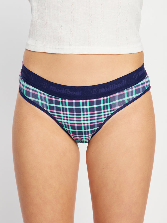 Teen Hipster Boyleg Moderate Midnight Purple Check