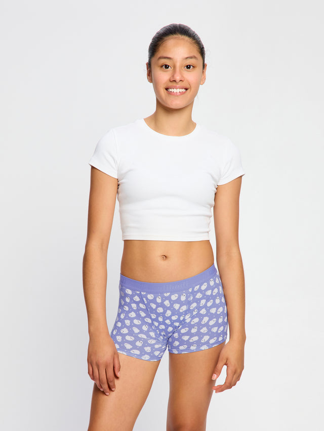 Teen Hipster Boyshort Moderate Giggly Ghost Blue