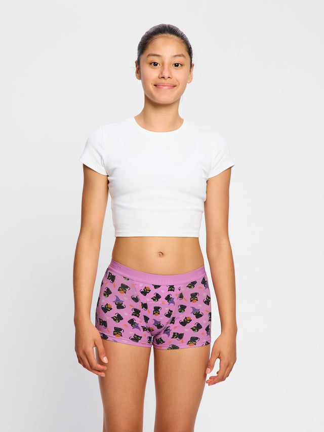 Teen Hipster Boyshort Super Witchy Whiskers Pink