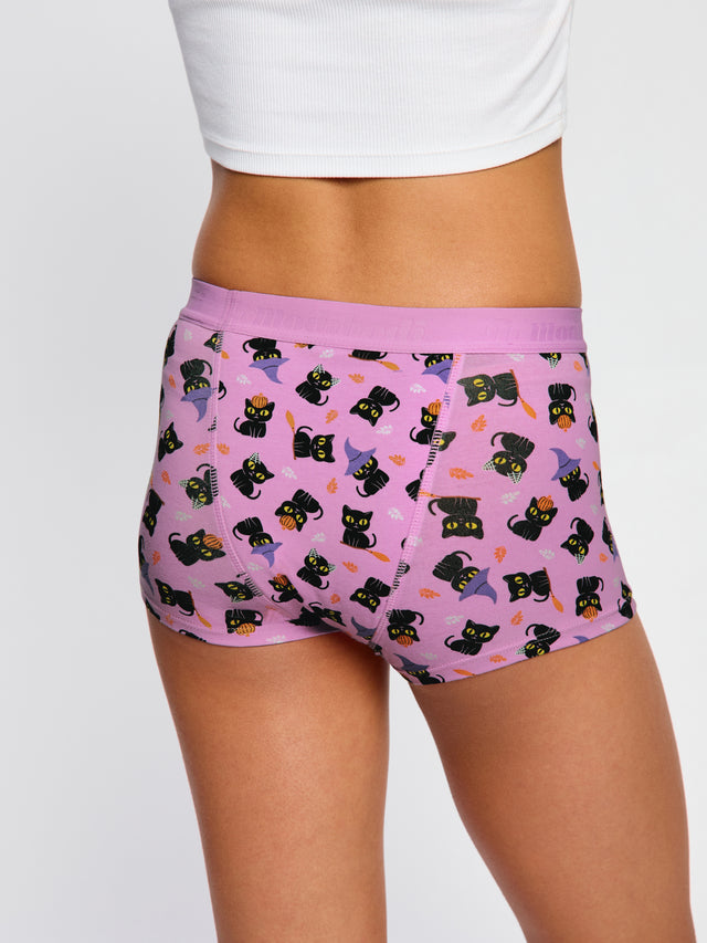 Teen Hipster Boyshort Super Witchy Whiskers Pink