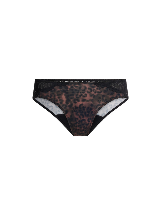 Ines Midi Brief Moderate Abstract Leopard Rich Chocolate