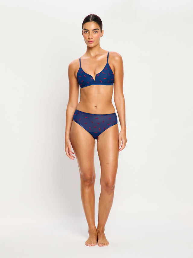 Intimates Spicy Day Hi Waist Brief Moderate Navy Chilli