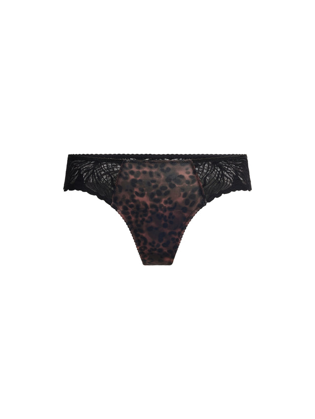 Camille Thong Light Abstract Leopard Rich Chocolate