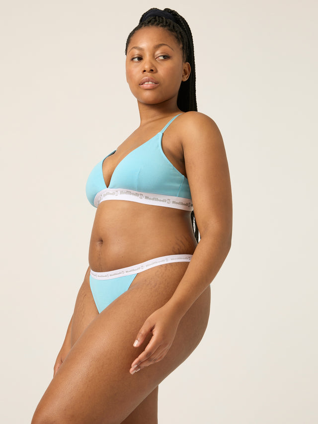 Basic Hi Cut Brief Moderate Air Blue