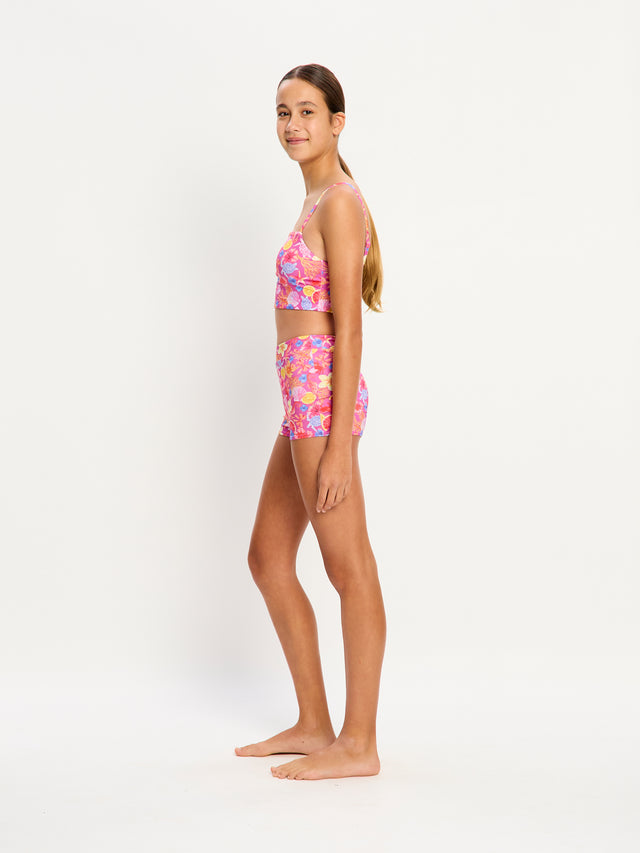 Marine Dream Teen Swimwear Tankini Top & Hi-Waist Brief Set Tropicana Crush