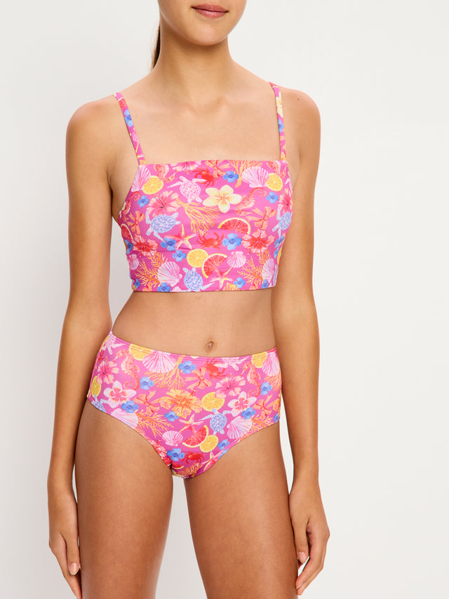Marine Dream Teen Swimwear Tankini Top & Hi-Waist Brief Set Tropicana Crush