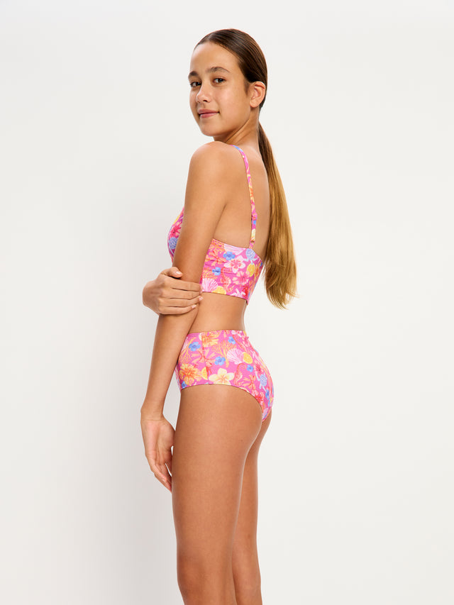 Marine Dream Teen Swimwear Tankini Top & Hi-Waist Brief Set Tropicana Crush